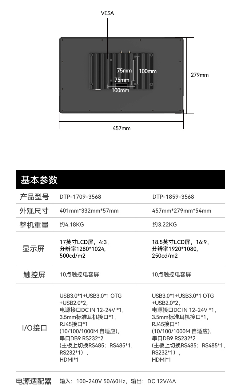 18.5英寸工业平板电脑,高清显示触摸工控一体机,DTP-1859-3568.jpg
